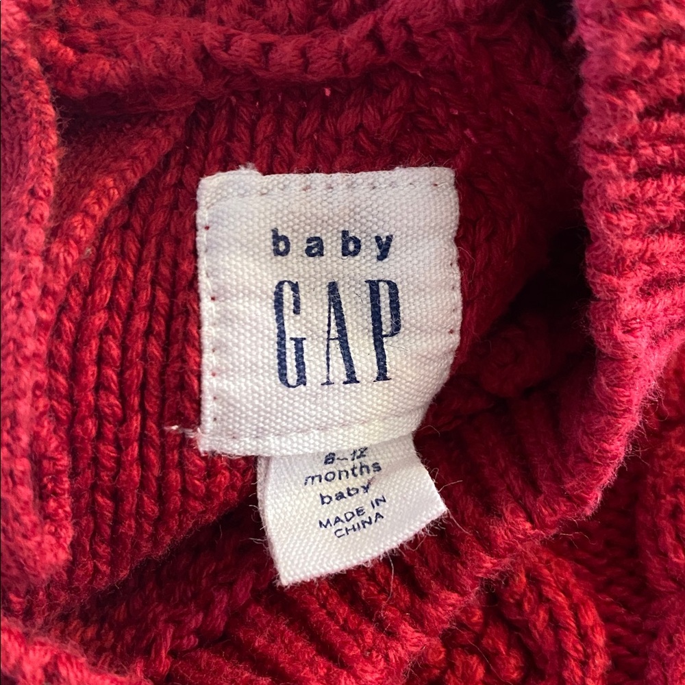 Baby GAP Red Cable Knit Sweater 6/12 montys - Picture 5 of 5